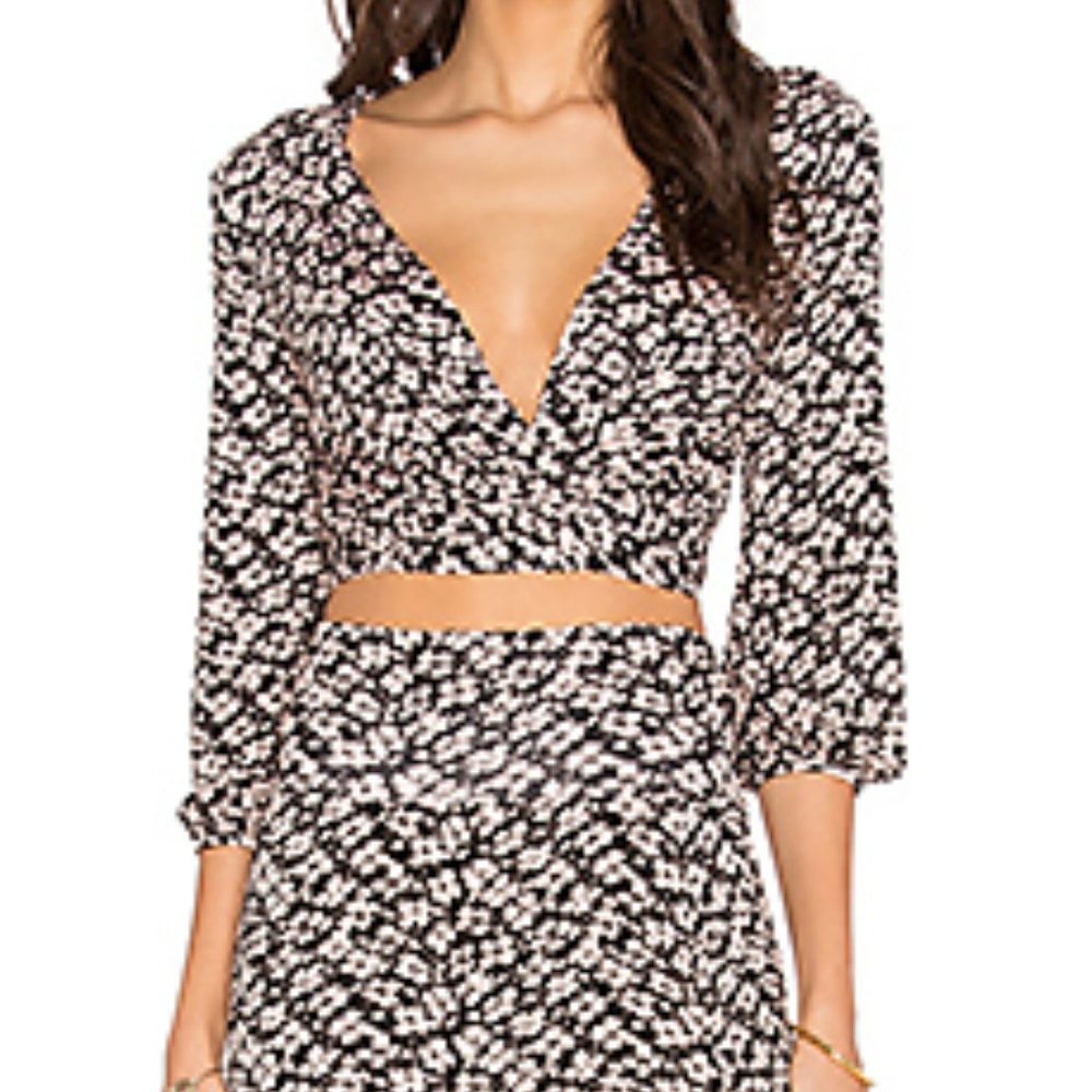 Revolve - Clayton Black Tie Top & Skirt Set - M